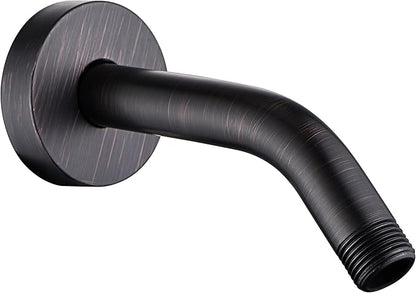 BRIGHT SHOWERS Brass Shower Arm with Flange 6 Inch Wall Mounted Shower Pipe Arm Extension for Fixed Shower Head and Handheld Showerhead, Oil-Rubbed Bronze