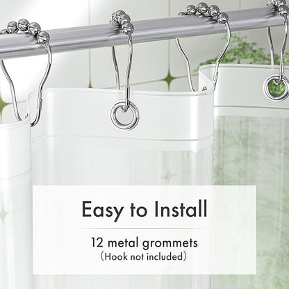 Amazer Frosted Shower Curtain Liner, 72x78 Plastic Shower Liner PEVA Medium Weight Inside Shower Curtain for Bathroom with Rustproof Grommets