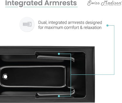 Voltaire 60 in. x 32 in. Acrylic Matte Black, Skirted Alcove, Integral, Left-Hand Drain, Apron Bathtub