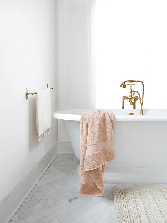 Delara Organic Cotton Luxuriously Plush Bath Sheet Pack of 4 | GOTS & OEKO-TEX Certified | Premium Hotel Quality Towels | Feather Touch Technology|650 GSM Long Staple|Soft, Quick Dry & Ultra-Absorbent
