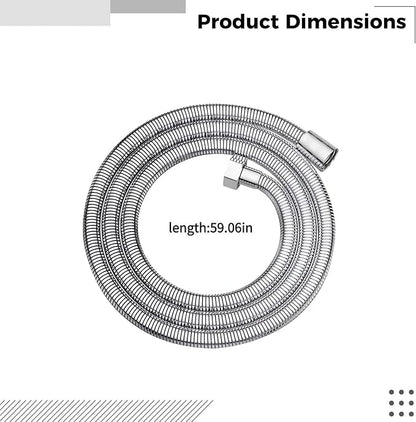 Replacement Shower Hose, 1.5 M High-Flow Stainless Steel, Anti-Burst, Ideal for Broad Coverage in Various Shower Systems