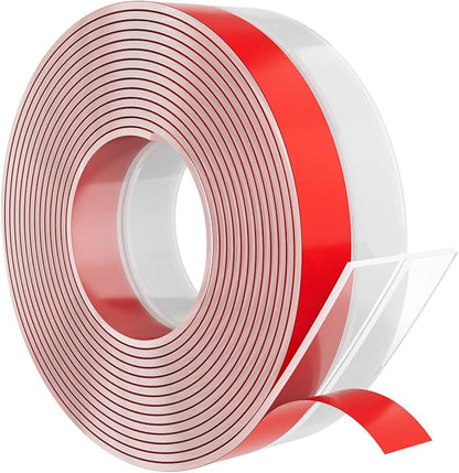 Heavy-Duty 20 ft x 1 in Weather Stripping, Door Draft Stopper Silicone Seal Strip for House and Glass Shower Doors for Collision and Side Gaps of Door and Windows, Clear