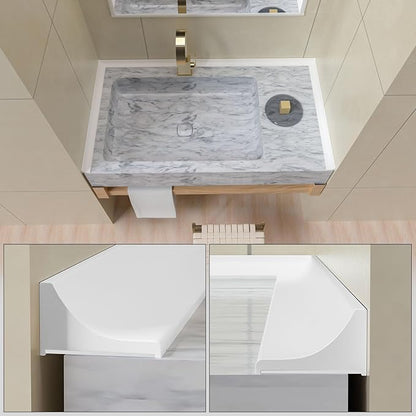98Inch Collapsible Shower Threshold Water Dam Barrier, Self Adhesive Silicone Waterproof Shower Barrier Water Strip Dam for The Gap Between the Shower Kitchen Countertop Sink and Cooktop