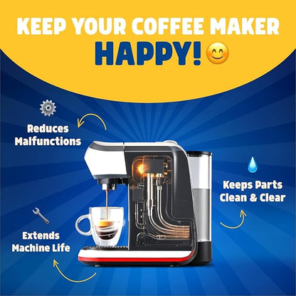 Coffee Maker Descaler - Easy to Use Coffee Machine Tablets Compatible with All Major Brands - Fast Acting Descaling Tablets Preserves Brew Flavor & Machine Longevity (24 Count)
