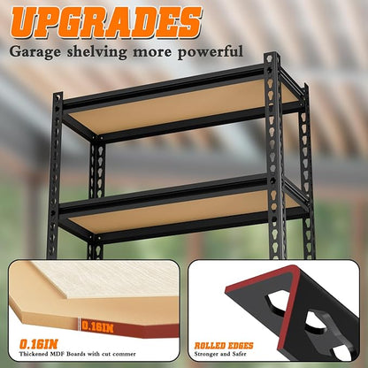 LEVELEVE 5-Tier Heavy Duty Storage Shelving Unit, 2000 lbs Capacity, Adjustable Metal Utility Shelf, 48" L x 18" W x 73" H for Garage, Kitchen, Pantry, Basement, Bathroom, Laundry