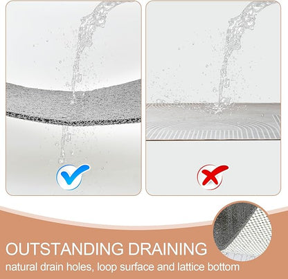 Joyhalo Anti Slip Shower Mat - 47'' x 16'' Non Slip Bath Mat for Elderly, PVC Loofah, Grey