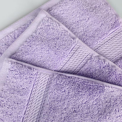 Superior Egyptian Cotton Pile 3 Piece Towel Set, Includes 1 Bath, 1 Hand, 1 Face Towel/Washcloth, Ultra Soft Luxury Towels, Thick Plush Essentials, Guest Bath, Spa, Hotel Bathroom, Purple