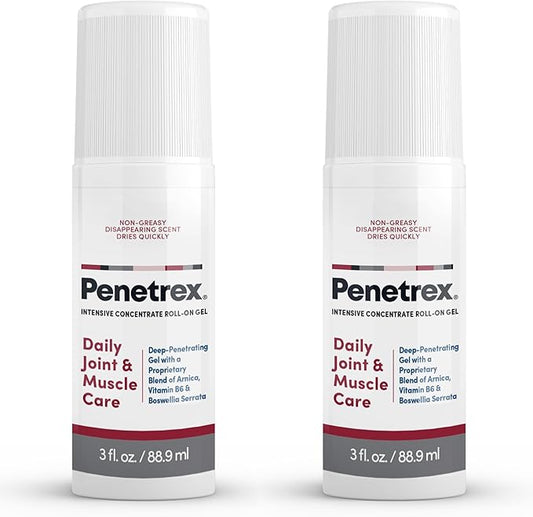 Penetrex Joint & Muscle Therapy - Soothing Gel for Back, Neck, Hands, Feet - Premium Whole Body Rub with Arnica, Vitamin B6 & MSM - 3oz Roll On Gel (2-Pack)