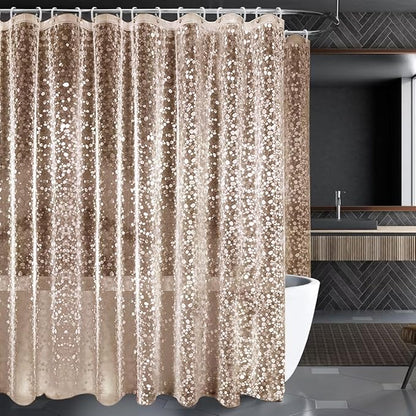 zokyer Clawfoot Tub Shower Curtain Wrap Around Round 180x70 Inch Clear Bathtub Extra Wide Surround Brown ClearTranslucent Transparent Bathroom Panel PEVA Vinyl Hooks 31 Pack