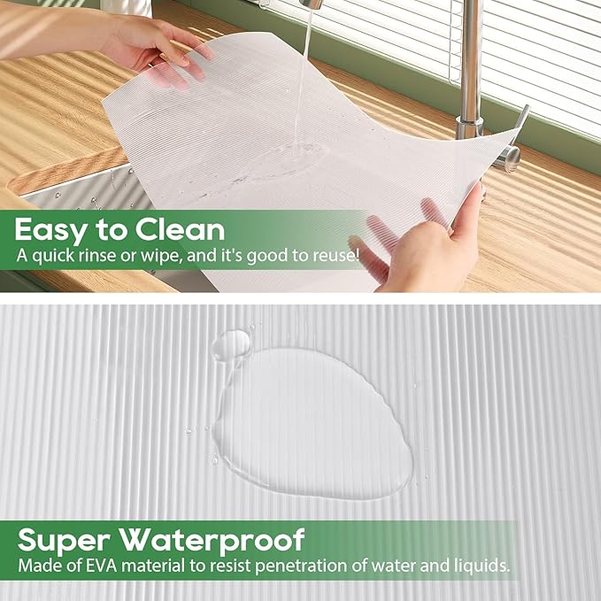 Anoak Shelf Liner - Non-Slip Cabinet Liner, 24 Inch x 30 FT(360 Inch) Durable Waterproof Washable Oil-Proof for Kitchen Cabinet, Shelves, Refrigerator, Storage, Desks, Non Adhesive