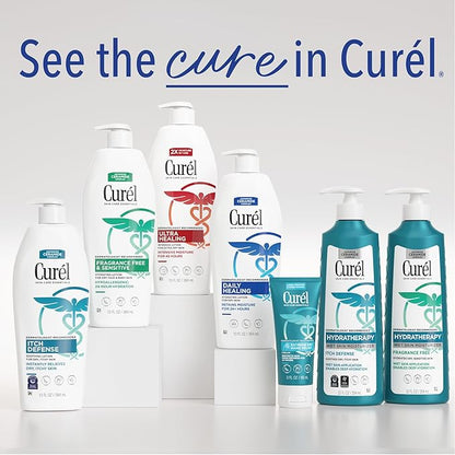 Curel Ultra Healing Intensive Fragrance-Free Lotion For Extra-Dry Skin, Ideal for Sensitive Skin, Cruelty Free, Paraben Free, Dermatologist Recommended, 6 Oz, Pack of 3