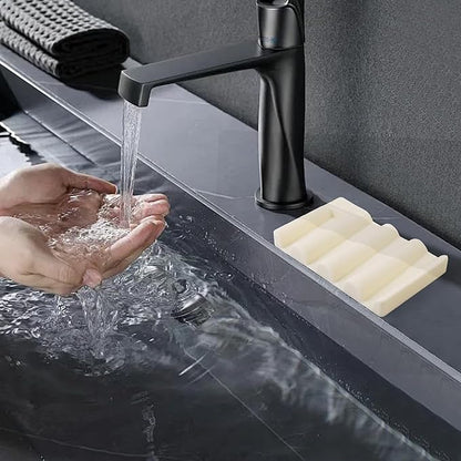 Soap Dish for Shower, Bathroom & Kitchen – Non-Slip, Self-Draining Design to Keep Soap Dry, Extend Soap Life – Easy to Clean, Compact & Durable (Beige, 2 pcs)