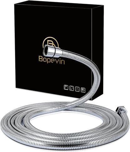 Shower Hose Replacement 118 Inch Extra Long, Stainless Steel Flexible Extension for Handheld Shower Heads, G1/2 Universal Fitting, Chrome