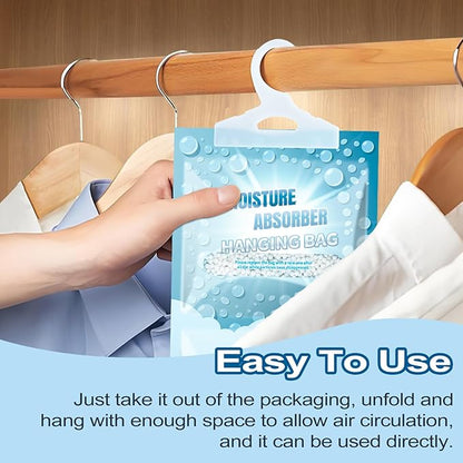 Moisture Absorbers Packets - Hanging Moisture Absorbers Dehumidifier Bags for Closet Bathroom Kitchen, Fragrance Free Humidity Absorber Packs, Removes Moisture & Odors, 20 Pack