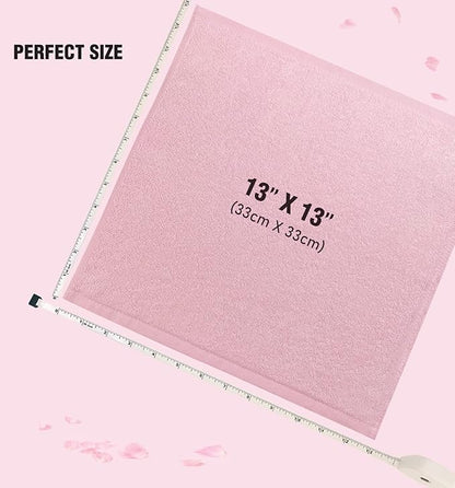 12 Pack Washcloths 13" x 13" - Soft Wash Cloths for Your Face Towel, Wash Cloths for Your Body (Pink)