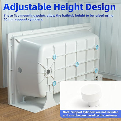 WOODBRIDGE 60” x 32” Alcove Soaking Bathtub in white with Right-Hand Drain Hole
