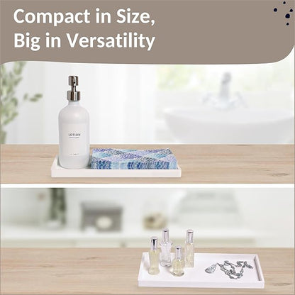Countertop and Vanity Tray - 2 PC Large 11.7" Silicone Bathroom Trays, Counter Organizer, Dish Soap Sponge Holder Kitchen Sink Tray Organizer, Sink Caddy Toothbrush Key Kitchen Soap Trays
