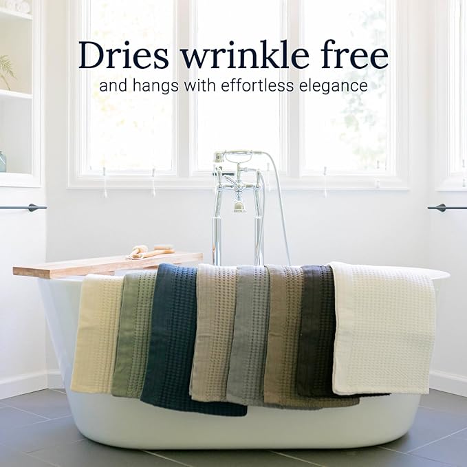 GILDEN TREE Waffle Bath Sheet Quick Dry Towel, Thin Luxury Bath Towels, 40x80 Large Bath Towels 2 Pack Bath Sheets, Modern Style (Sage Grey)