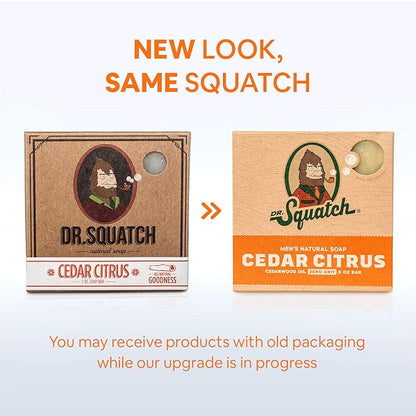 Dr. Squatch Natural Bar Soap for Men - Cold Process Soap with No Harsh Chemicals - Cedar Citrus (5 oz, 3-Pack)