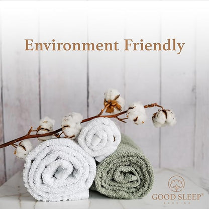 100% Cotton Bath Towel Set, Set of 6 Bath Towels, 2 Bath Towel, 2 Hand Towels, 2 Wash Cloths for Showering, Highly Absorbent Bathroom Set, Super Soft & Quick Dry Towels for Bathroom, White