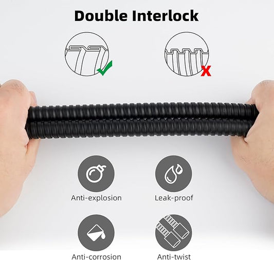 Hibbent All Metal Shower Hose, 90 Inch Stainless Steel Extra Long Shower Hose Replacement, Anti-Twist Flexible Bathroom Handheld Shower Head Hose Extension with Brass Insert & Nut, Oil Rubbed Bronze