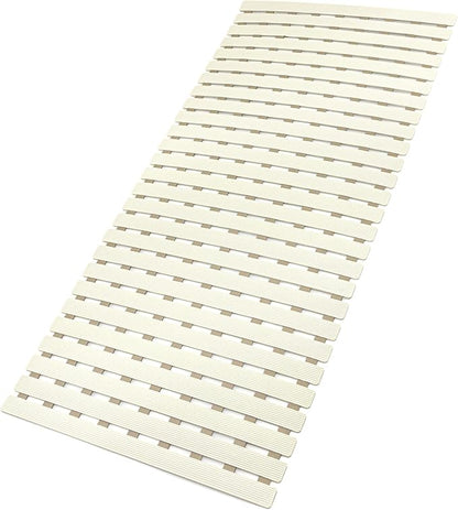 MBOSS Bath Tub Shower Mat Non Slip Bathtub Mats for Bathroom Shower Floor Mat Bath Mats for Shower Tub Anti Slip Shower Mat with Drain Hole and Large Suction Cups (Ivory White, 37.5 X 15.7 Inch)