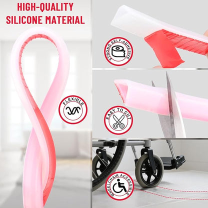 Shower Threshold Water Dam Barrier – 39in Self-Adhesive, Waterproof, Flexible Silicone, Customizable, Easy Install, Prevents Water Leakage & Slipping, Wheelchair Access
