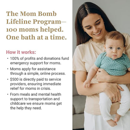 Mom Bomb Coconut Lime Bath Bomb (Shower Steamer) – Essential Oils, Clean Ingredients – Relaxing Aromatherapy Fizz, Skin-Softening – Made in USA - Gift for Women