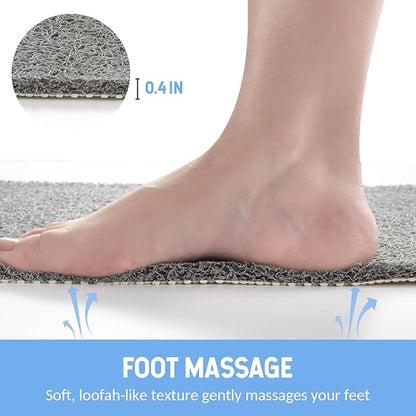 Non-Slip Bathtub Mat, Anti Slip Shower Mat, Fast Drying Bathtub Mats, Foot Scrubber Mat, Anti Slip Mat for Tub, Floor, Bathroom, Kitchen, Home, Hotel (Grey 47"×16")