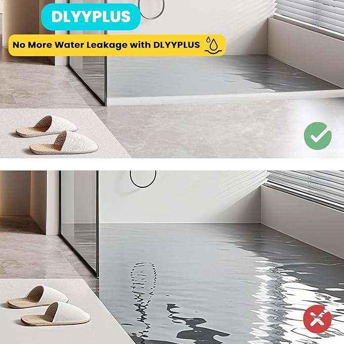 39" Collapsible Shower Threshold Water Dam Shower Barrier Keeps Water Inside Threshold Dry and Wet Separation Retention System Suitable for Bathroom Kitchen Sink Bathtub