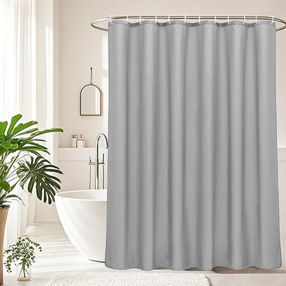 AooHome Fabric 48x72 Inch Small Shower Curtain, Stall Size Bathroom Curtain for Hotel, Water Repellent, Light Grey, 48 Width x 72 Height Inch