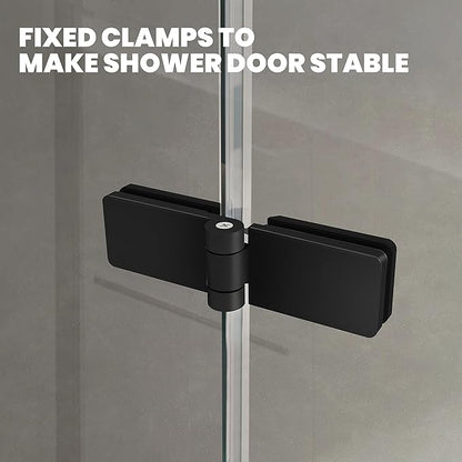 Bathtub Folding Shower Glass Door, 36" W*55" H Pivot H-Type Frameless Tub Shower Door, Clear Tempered Glass Shower Screen Panel for Bathroom, Matte Black