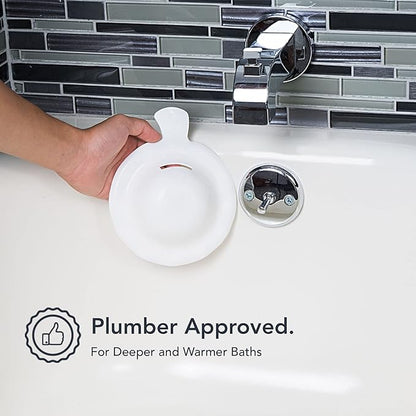BathShroom BTHSH620 Overflow Drain Cover for Fuller and Warmer Baths, White