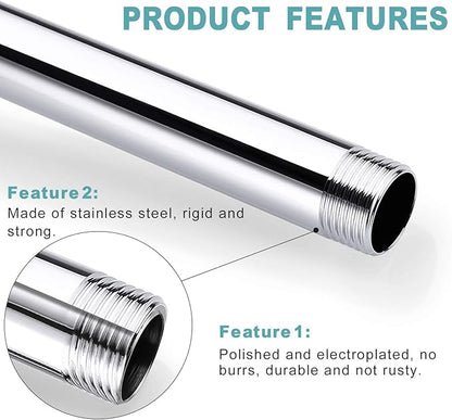 BESTILL 8 Inch Ceiling Mount Rain Shower Head Arm and Flange, Chrome