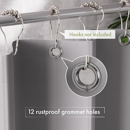AmazerBath Extra Long Shower Curtain Liner, Grey Shower Liner 84 Inches Long, 72x84 Plastic Shower Curtain Liner, Cute Tall Shower Liner, PEVA Bathroom Shower Curtain Liners with 3 Magnets