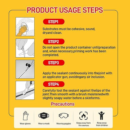VGS998 Sausage Pack Silicone Sealant for Stone Curtain Wall 1 Pack –19.95 Fl Oz – Black Silicone Caulk，Non-Sag Caulk for Foundation, Walls, Sausage