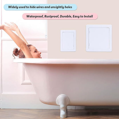 Plumbing Access Panel for Drywall 4 x 6 Inch Plastic Access Door Removable Wall Access Panel Ceiling Reinforced Hinged Durable White
