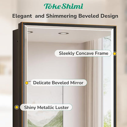 TokeShimi 20 x 26 Bathroom Medicine Cabinet with Mirror Beveled, Aluminum Framed Recessed Medicine Cabinet with Mirror Oil Rubbed Bronze Mirrored with Storage Adjustable