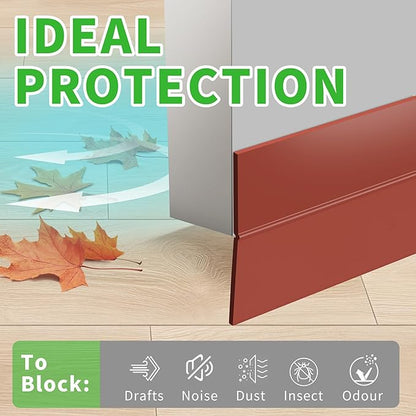 1.8in Brown Weather Stripping Door Seal – Thickened Silicone, Strong Adhesive, Maximum Coverage for Sealing Wide Gaps, Ideal for Extreme Weatherproofing