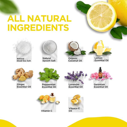 Citrus Detox Foot Soak with Epsom Salt - for Foot Callus, Immune Boost, Damaged Toenail, Athletes Foot, Pedicure and Soothes Tired Feet - Made in USA