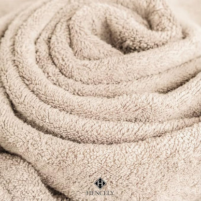 Hencely 18-Piece Bath Towel Set - High Absorbency, Quick Drying - 100% Soft Turkish Cotton - 6 Bath Towels, 6 Hand Towels, 6 Washcloths - Bathroom, Home, Hotel, Spa, and Gym - 18-Pack Beige