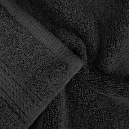 Superior Egyptian Cotton Pile Face Towel/Washcloth Set of 6, Ultra Soft Luxury Towels, Thick Plush Essentials, Absorbent Heavyweight, Guest Bath, Hotel, Spa, Home Bathroom, Shower Basics, Black