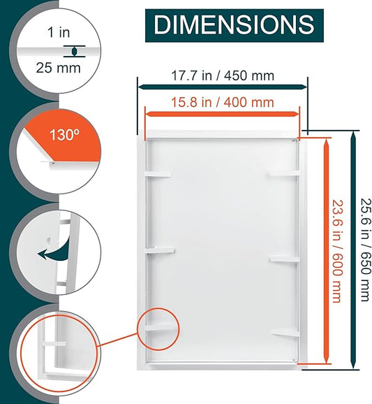 16" x 24" White Metal Access Panel. Service Shaft Door Panel. Plumbing, Electricity, Heating, Alarm Wall Access Panel for Drywall. Bathroom Services Access Hole Cover.