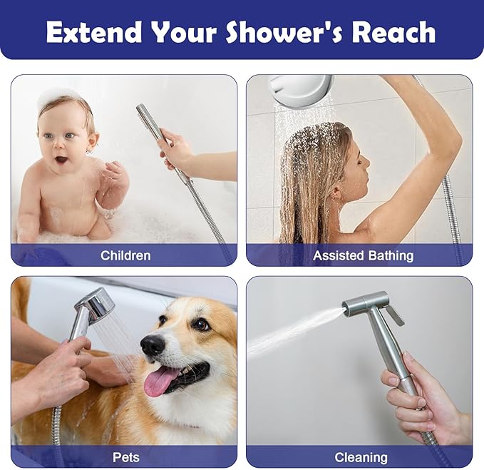 Shower Hose, 79 Inch Extra-Long Stainless Steel Shower Hose with Stainless Steel Insert and Nut,Brushed Nickel Finish