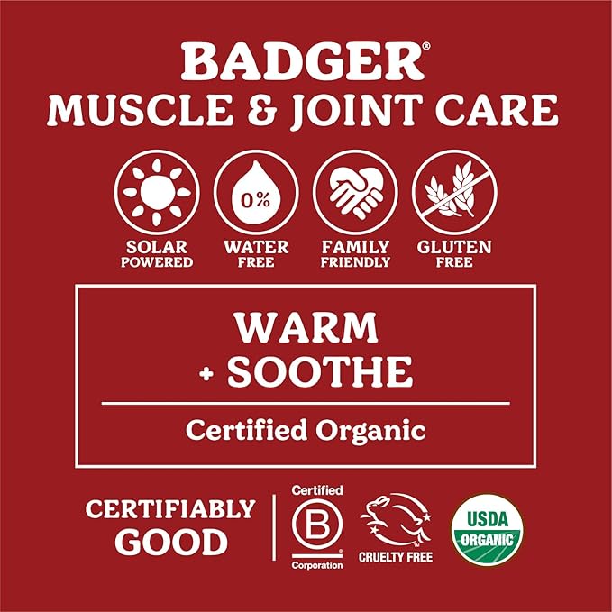 Badger - Sore Muscle Rub, Cayenne Pepper and Ginger, Organic Rub, Muscle Relief Balm, Warming Muscle Rub, Sore Muscle Balm, 0.75 oz