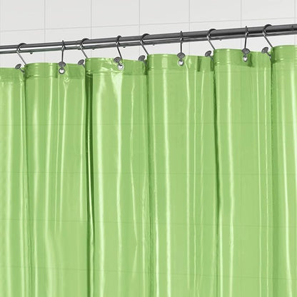 Barossa Design Clear Green Stall Shower Curtain Liner 36" W x 72" H - Waterproof PEVA Plastic Lightweight Shower Liner for Small Bathroom, 3 Magnets & Metal Grommets - Clear Green
