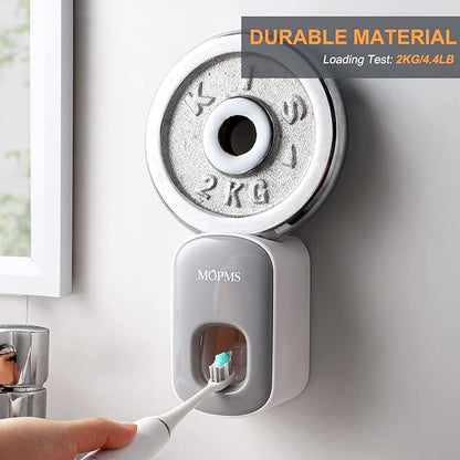 MOPMS Toothpaste Dispenser Wall Mounted for Bathroom Automatic Toothpaste Squeezer for Kids and Adult (Grey-1Pcs)