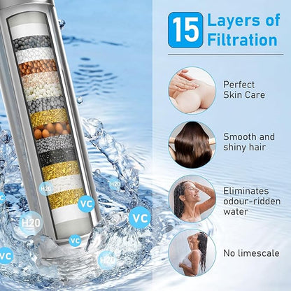High Pressure10-mode Handheld Shower Head - Anti Clogging Nozzles, Removable Shower Head for Cleaning Tubs and Pets, Includes 5ft Stainless Steel Hose, ShowerHead with Wall Mounting Bracket