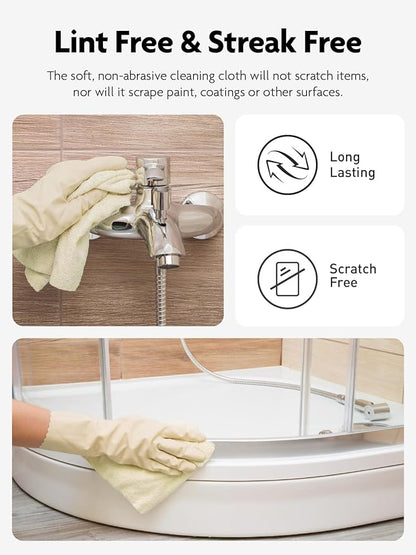 Fantasticlean Microfiber Cleaning Cloth Roll -30 Pack, Tear Away Microfiber Towels, 12" x 12", Reusable, Washable, Scratch Free, Ultra Absorbent Dishcloth for Car, Home Supplies, Pet, Kitchen (Beige)