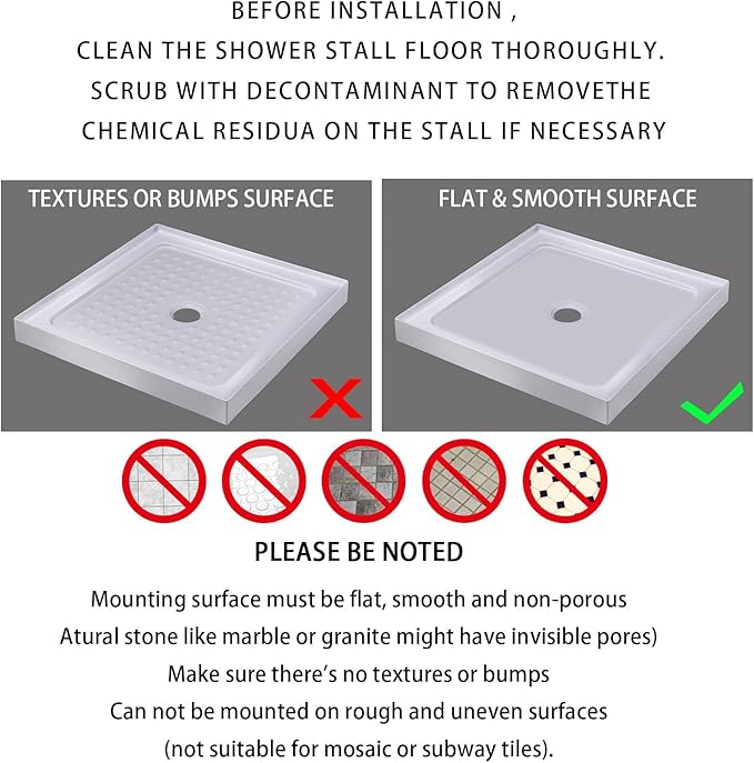 Yimobra Shower Stall Mat Non Slip, 21x21 Inch, Soft Square Bath Mat for Shower with Suction Cups and Drain Holes, Stall Floor Mats for Bathroom, Machine Washable, Bathroom Accessories, Clear Blue